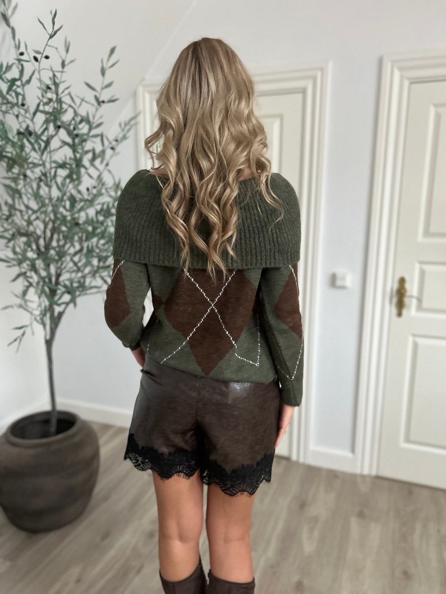 Copperose green harlekin knit - Aaberg DK