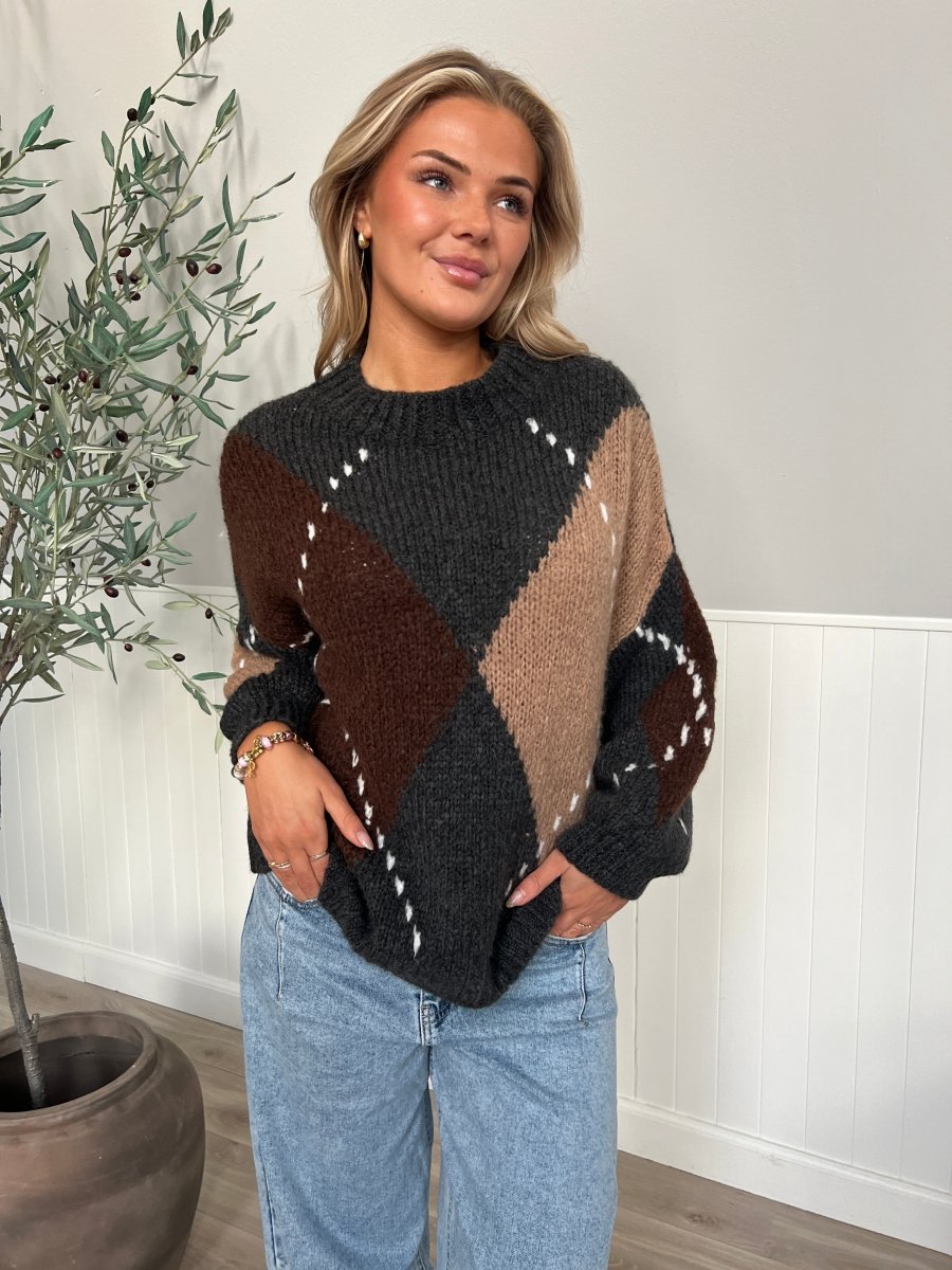 Copperose grey oversized sweater - Aaberg DK