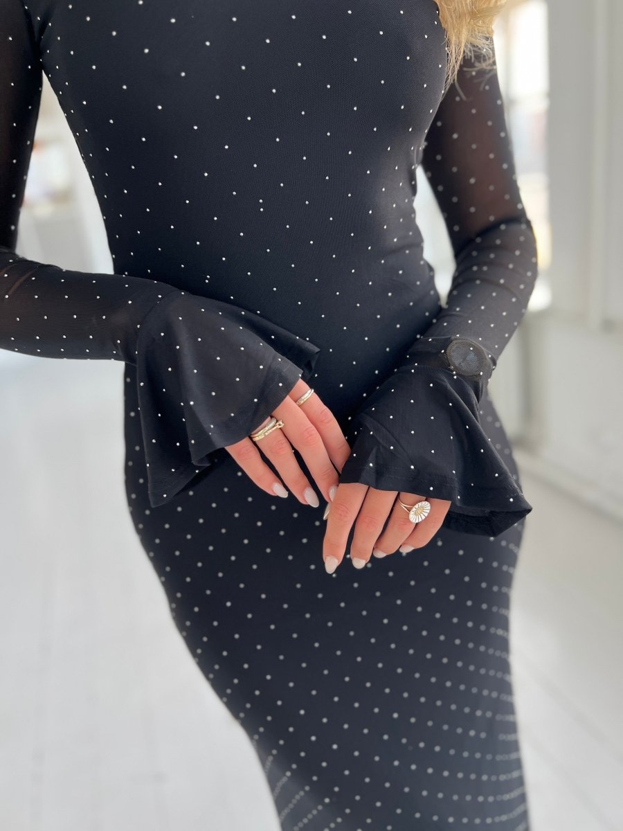 Eight luxe open back rhinestone dress - Aaberg DK