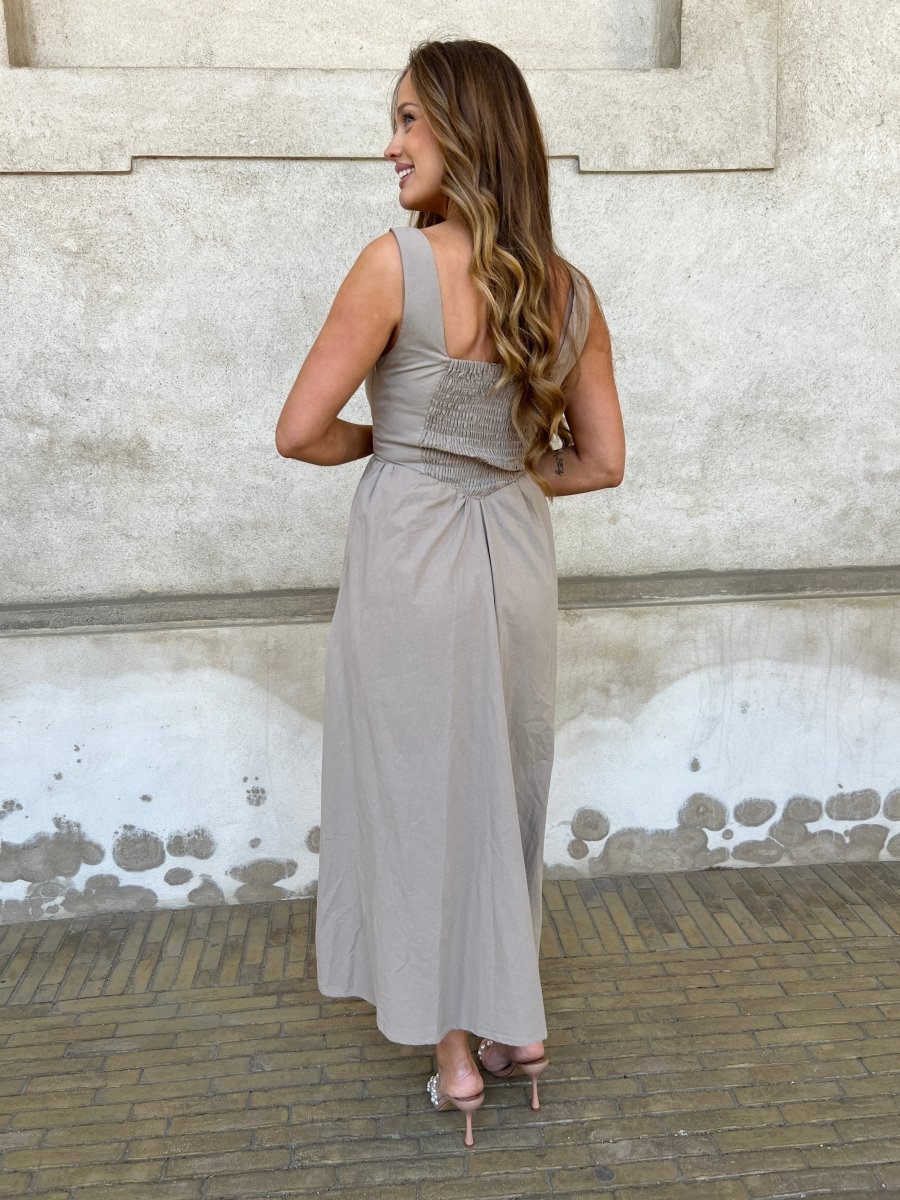 Eight luxe taupe elegant dress - Aaberg DK