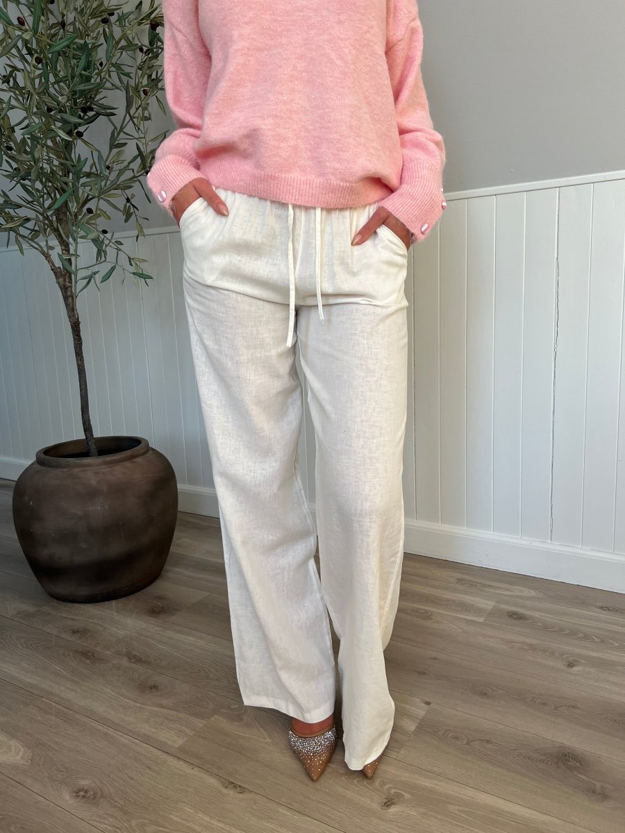 Eight Luxe white linen pants - Aaberg DK