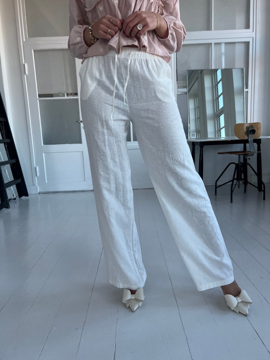 Eight Luxe white linen pants - Aaberg DK