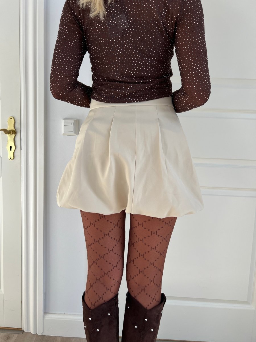 Elli white balloon skirt beige - Aaberg DK