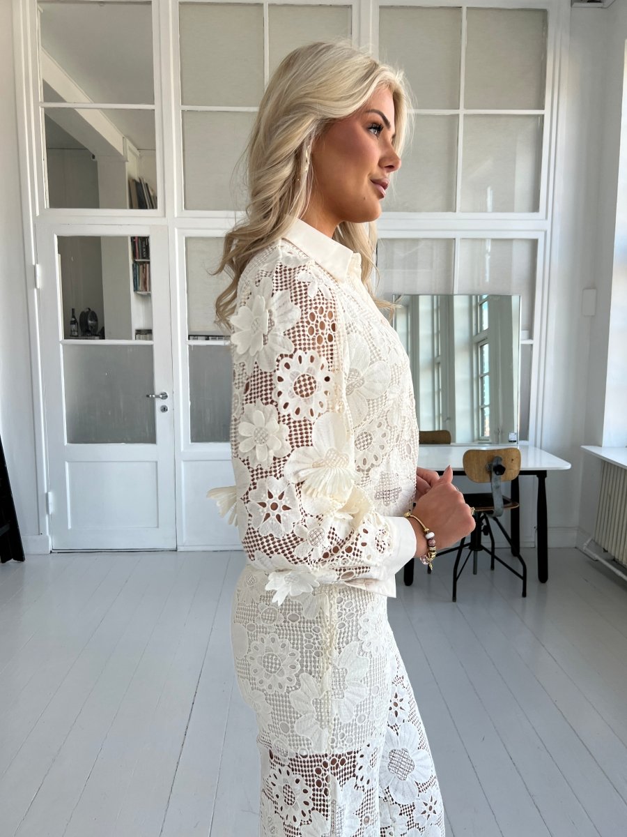 Elli white lace skjorte - Aaberg DK