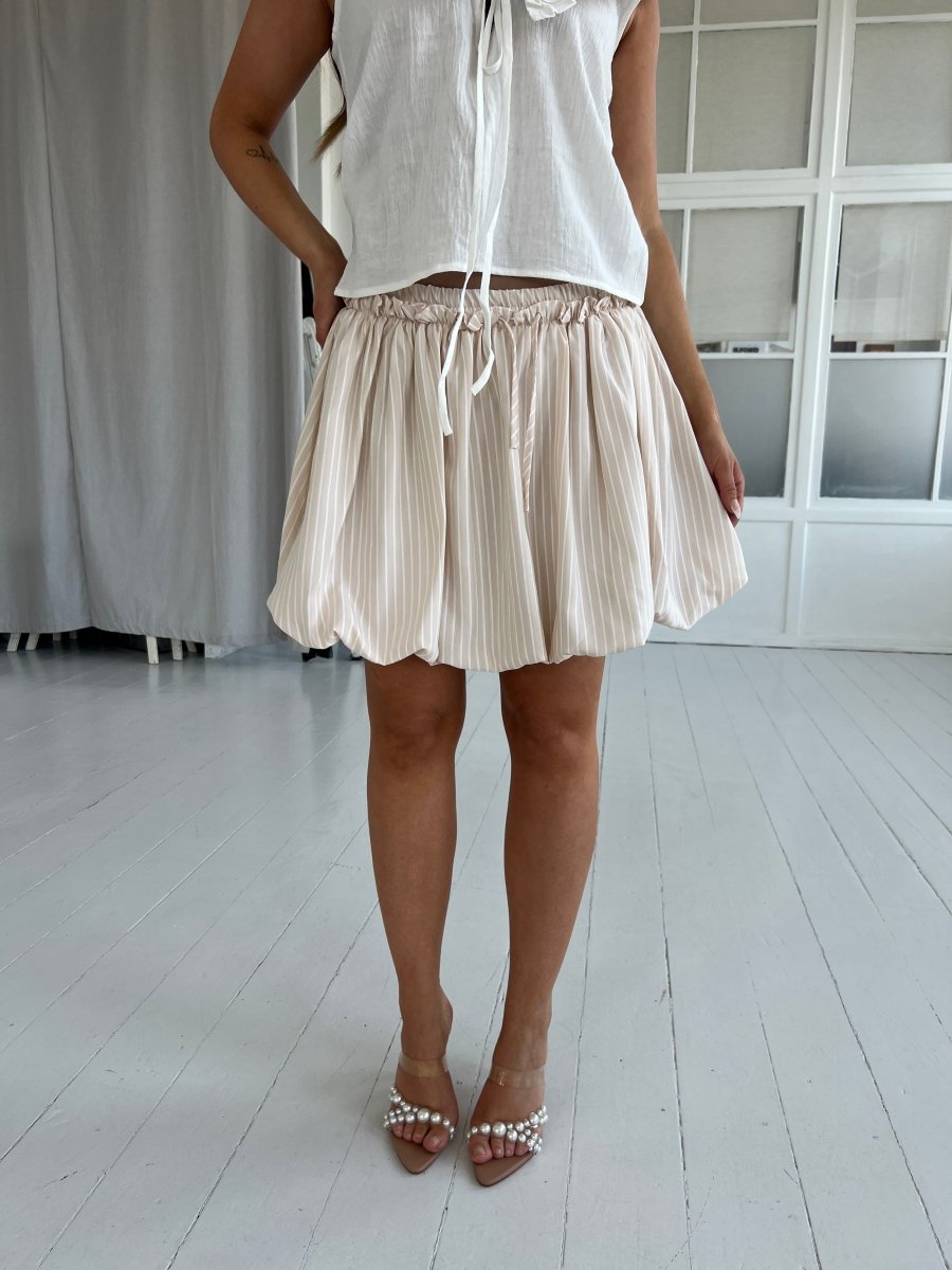 Elli white striped skirt Beige - Aaberg DK