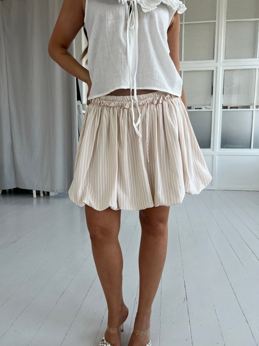 Elli white striped skirt Beige - Aaberg DK