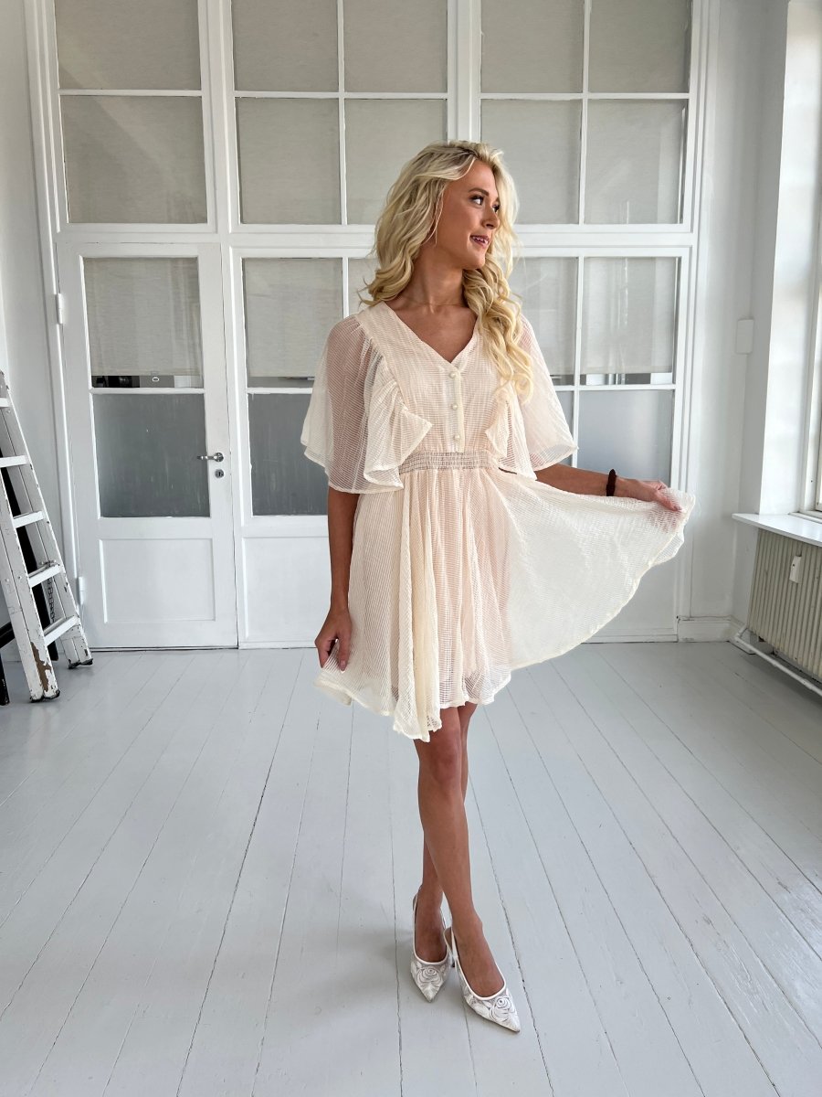 Elli White vanilla short dress - Aaberg DK
