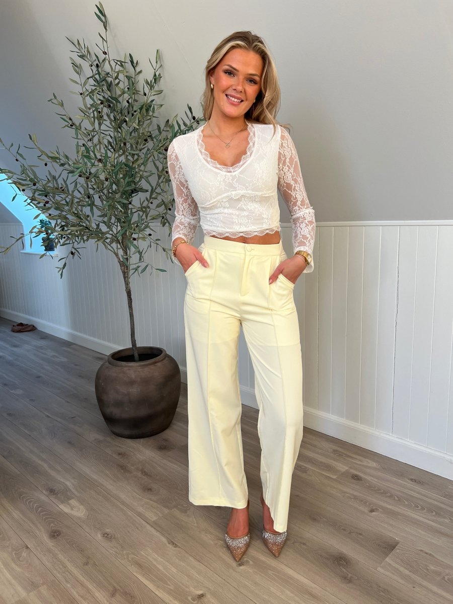 Elli yellow straight pants - Aaberg DK