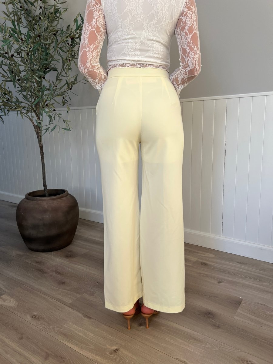 Elli yellow straight pants - Aaberg DK
