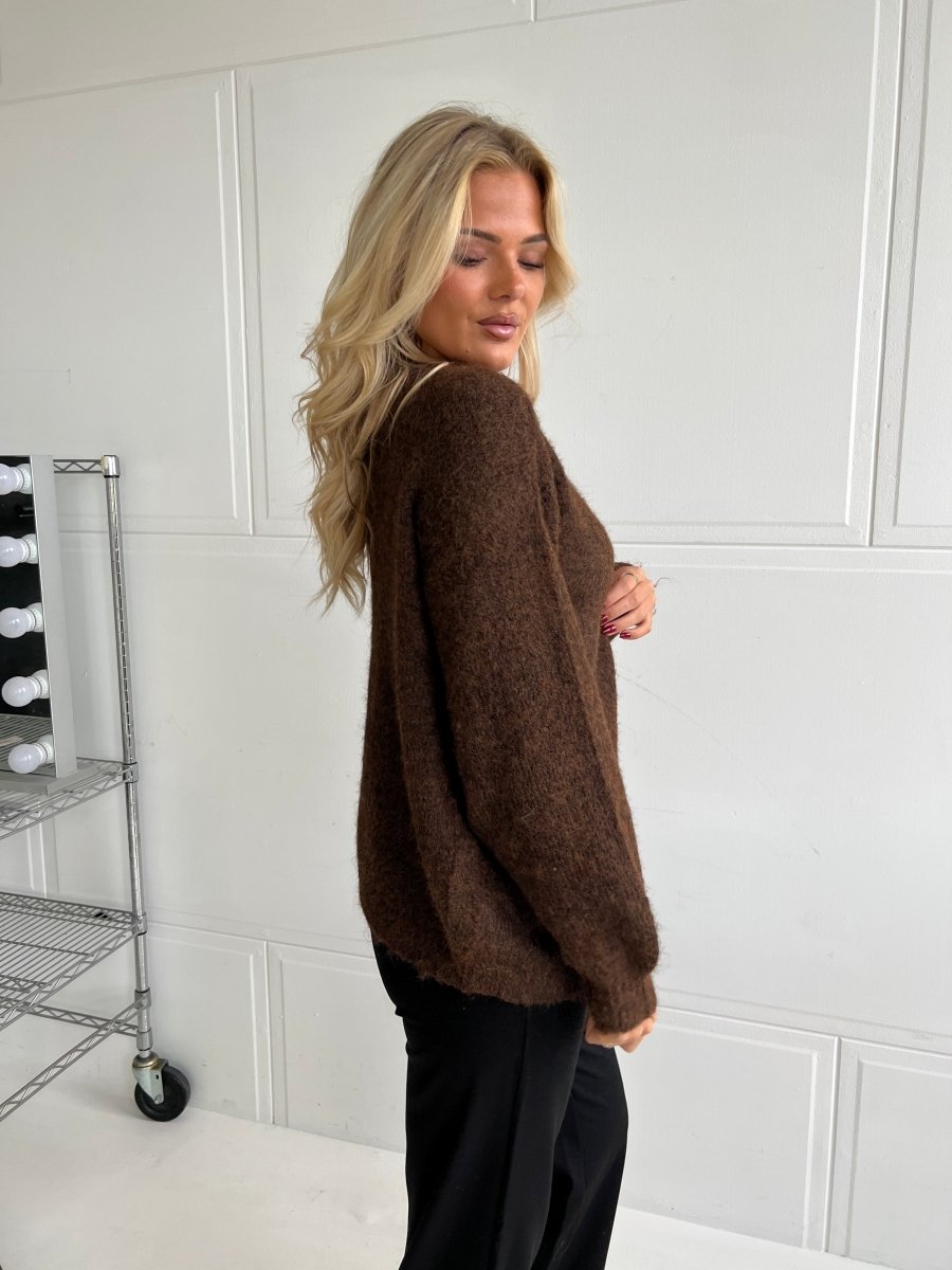 Emmash brown oversized cardigan - Aaberg DK