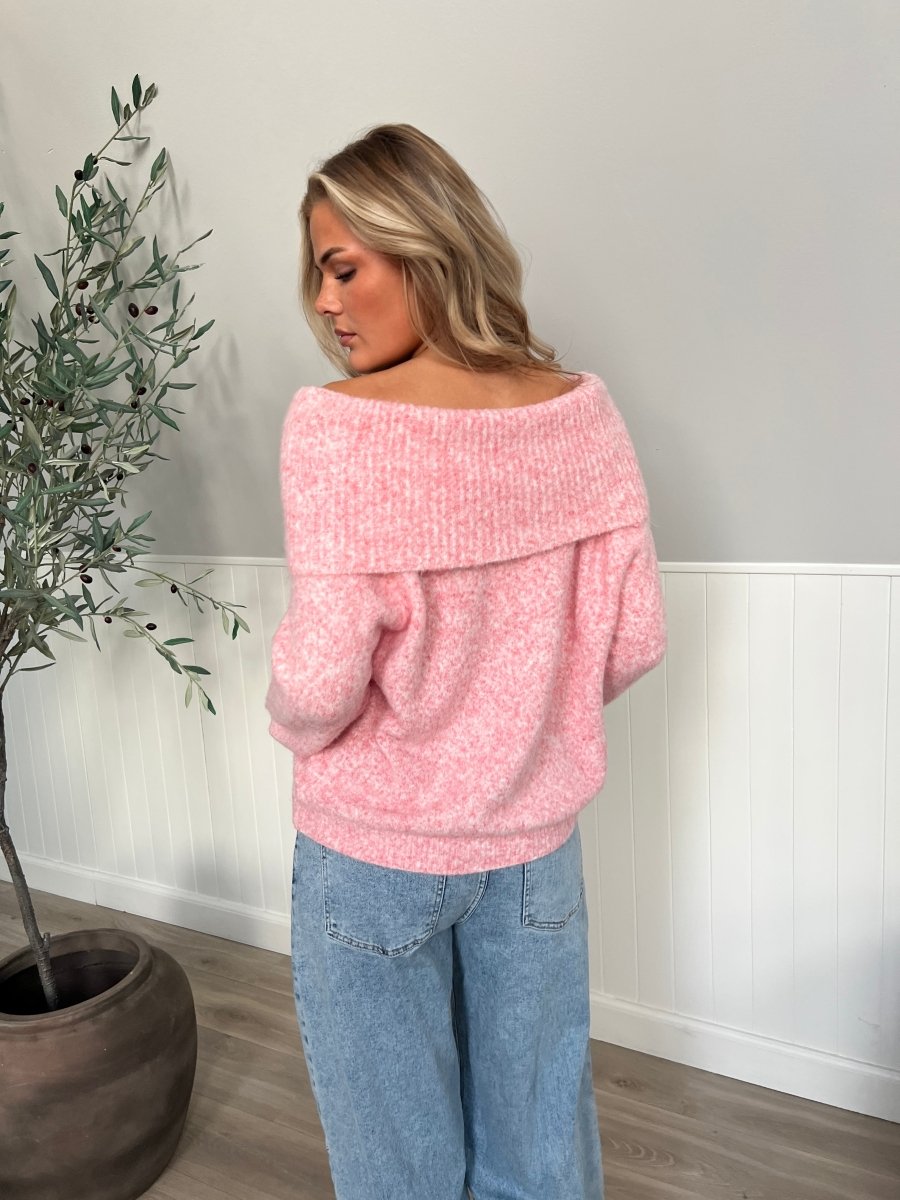 Enjoy pink off shoulder knit - Aaberg DK