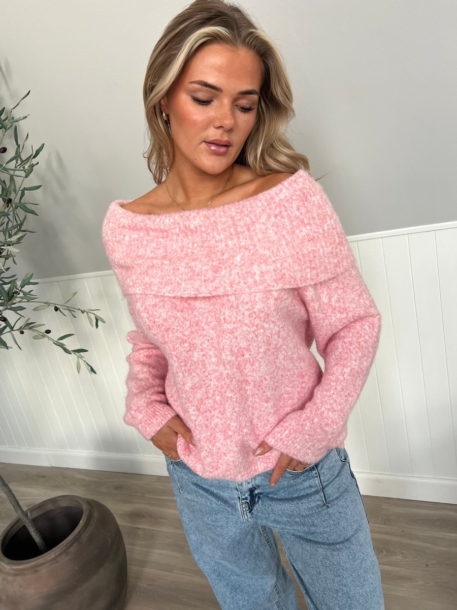 Enjoy pink off shoulder knit - Aaberg DK