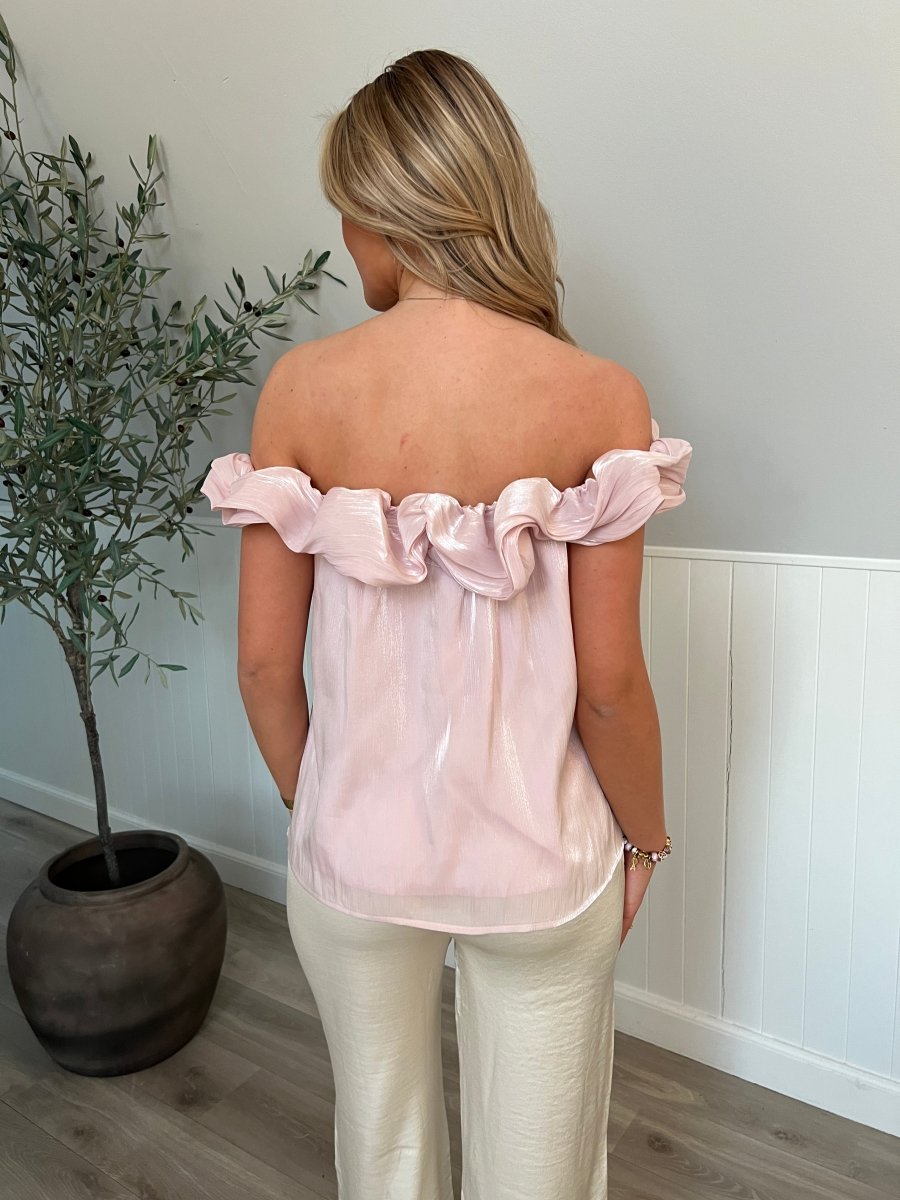 Evie rosa satin top - Aaberg DK
