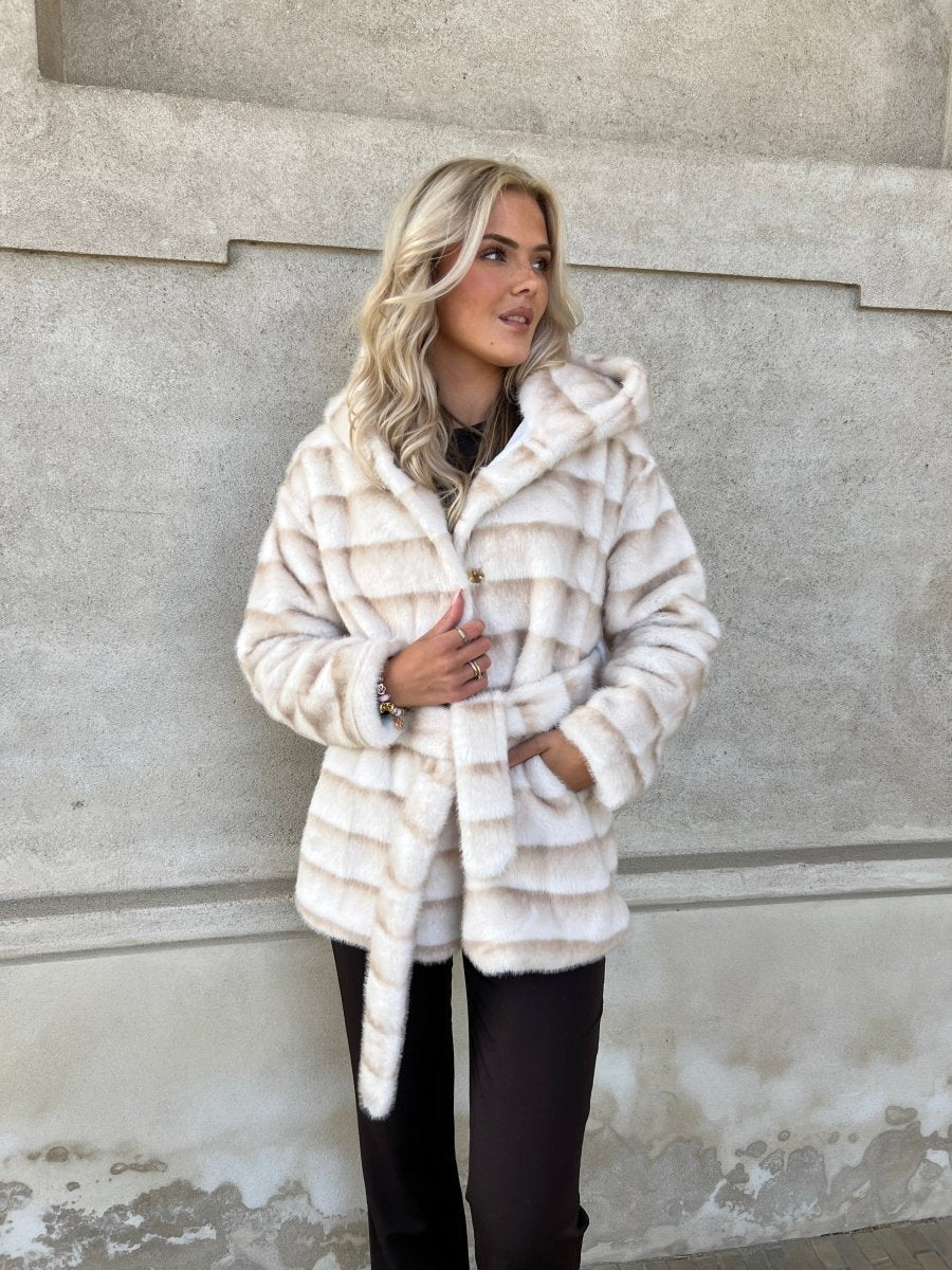 Flam beige fake fur jakke - Aaberg DK