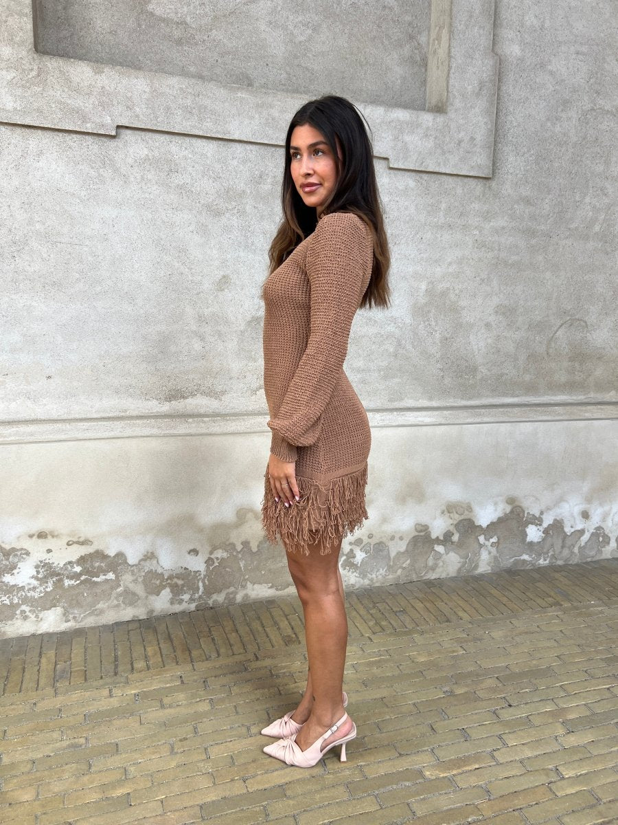 Flam caramel knit dress - Aaberg DK