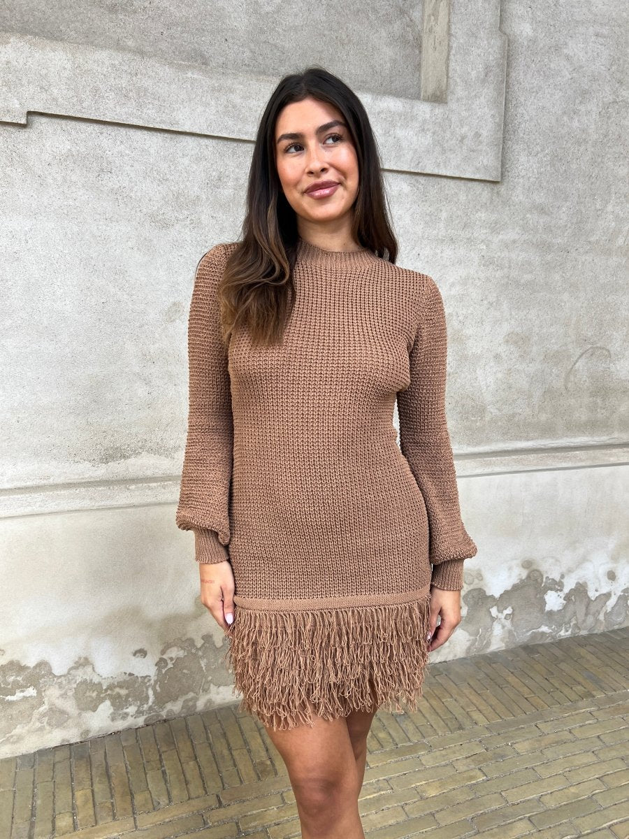 Flam caramel knit dress - Aaberg DK