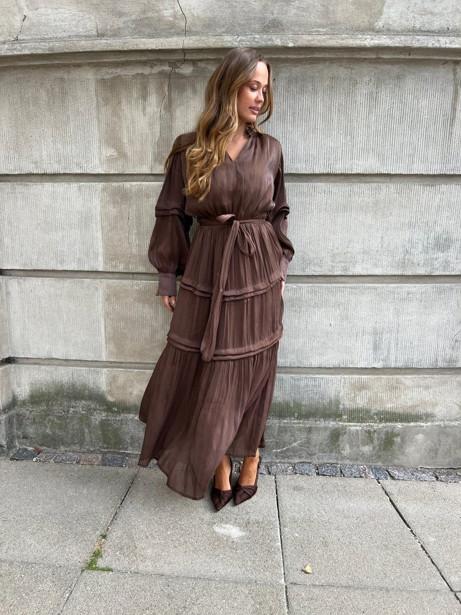 Flam choko satin dress - Aaberg DK