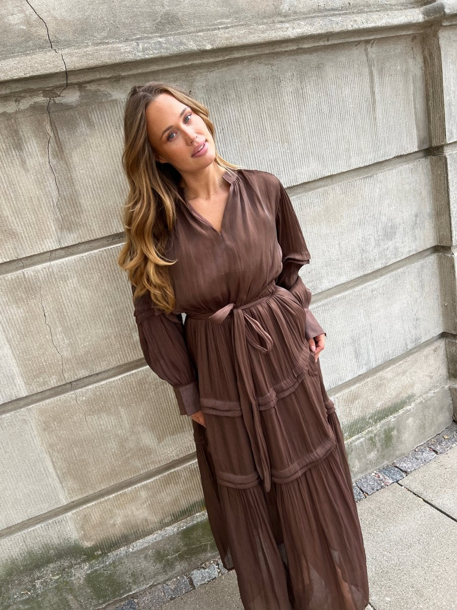 Flam choko satin dress - Aaberg DK