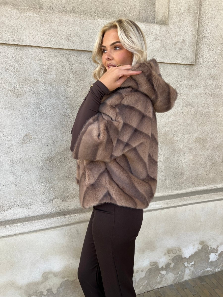 Flam muldvarp fake fur kappe - Aaberg DK