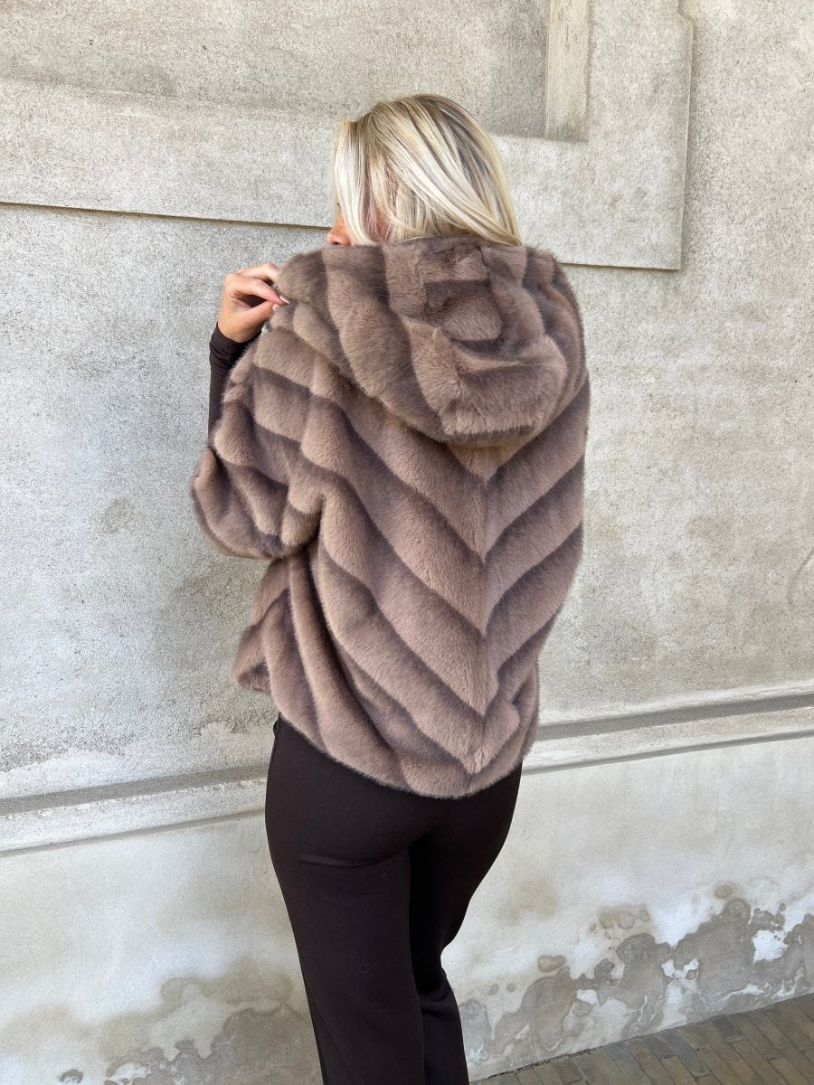 Flam muldvarp fake fur kappe - Aaberg DK