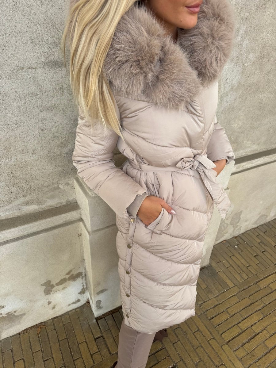 Flam puffer long coat Khaki - Aaberg DK