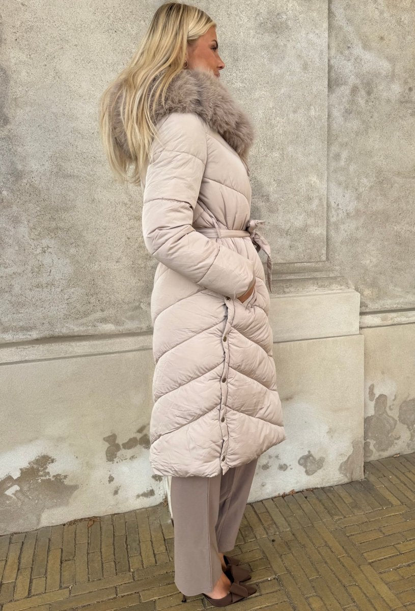 Flam puffer long coat Khaki - Aaberg DK