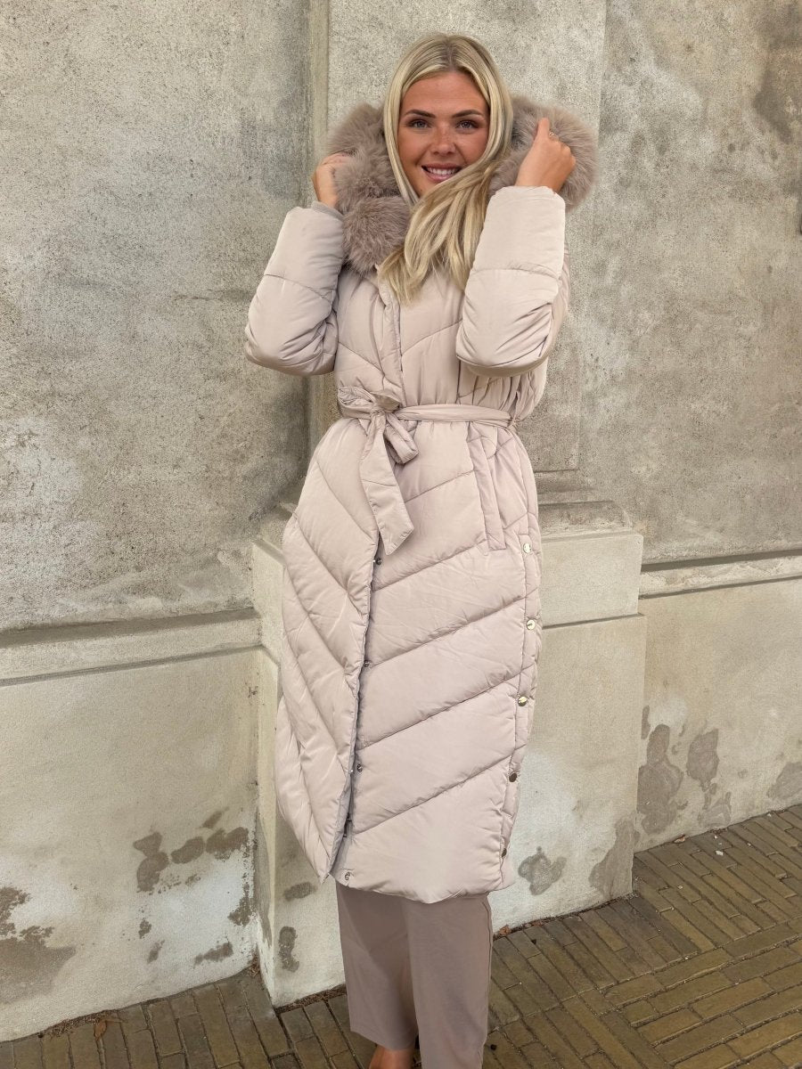 Flam puffer long coat Khaki - Aaberg DK