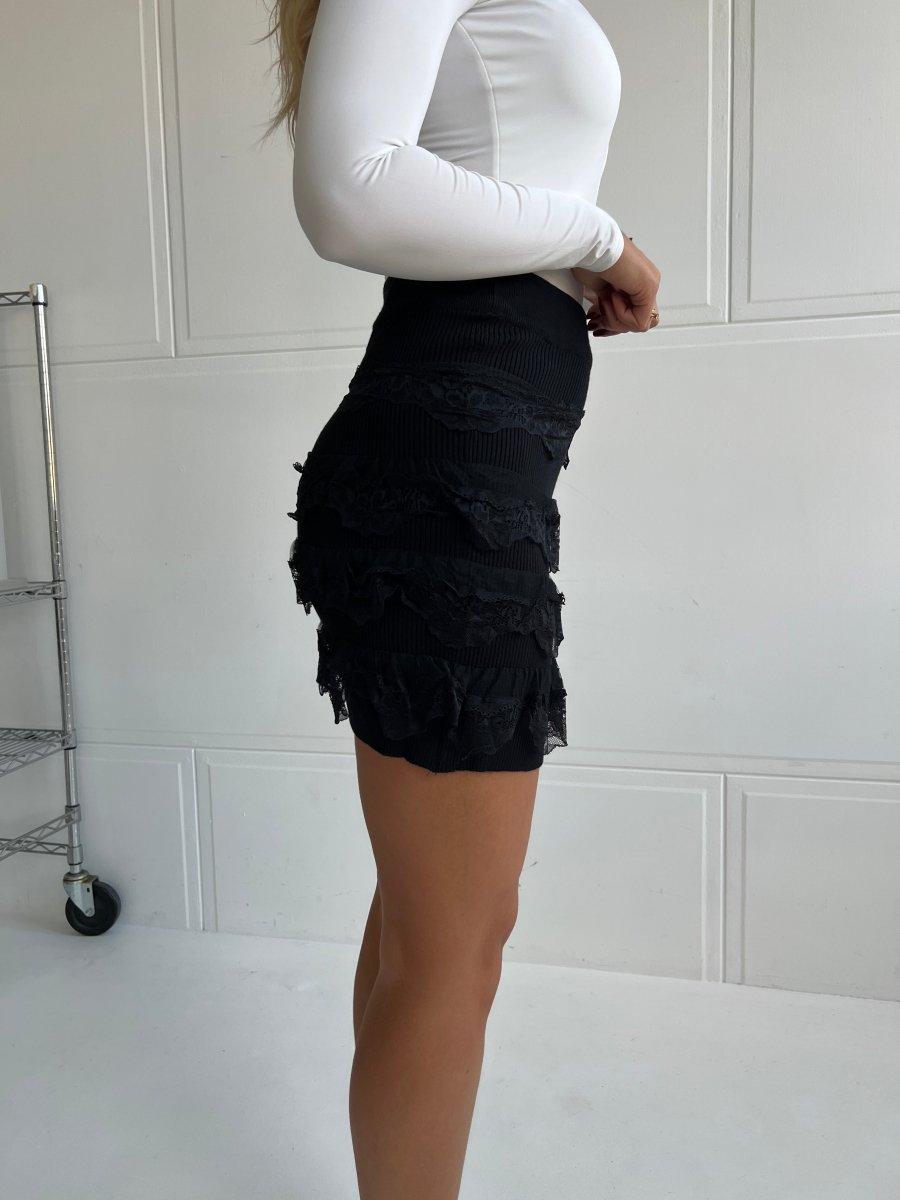 Flam romanic lace Black skirt - Aaberg DK