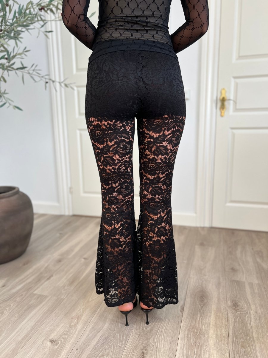 Kaia black lace pants - Aaberg DK