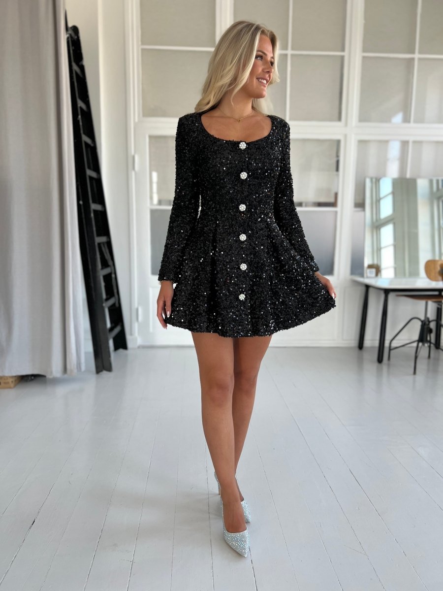 Soky black sequin - Aaberg DK