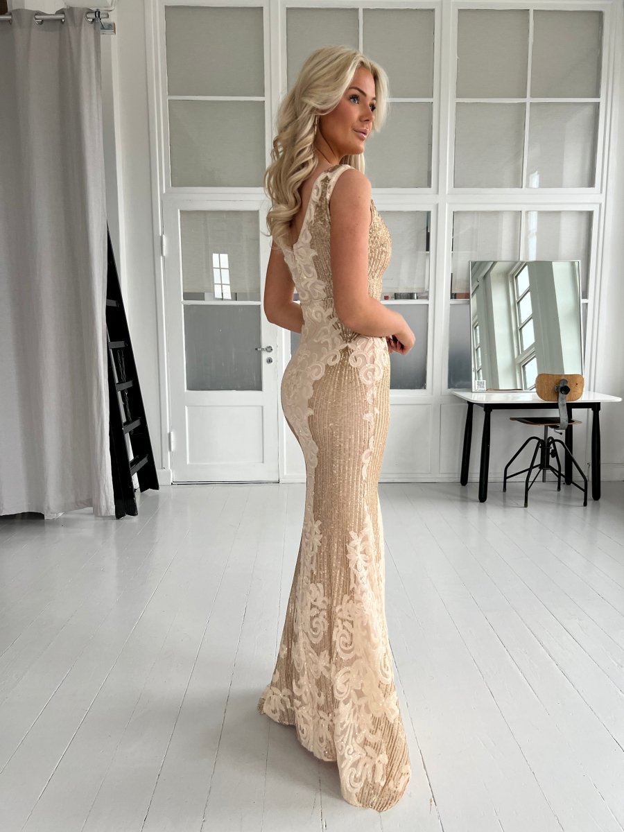 Soky long golden dress - Aaberg DK