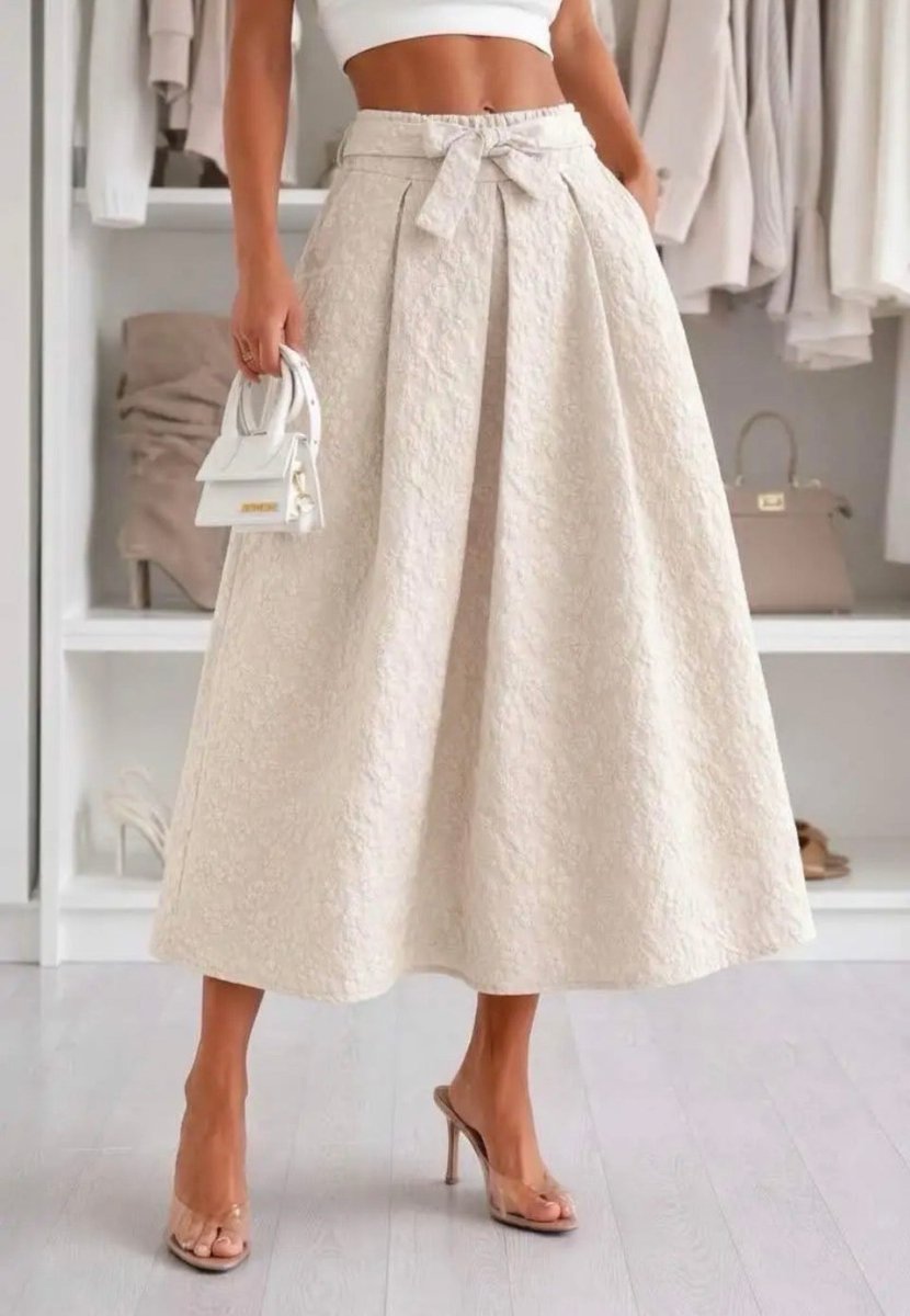 Syma beige skirt - Aaberg DK