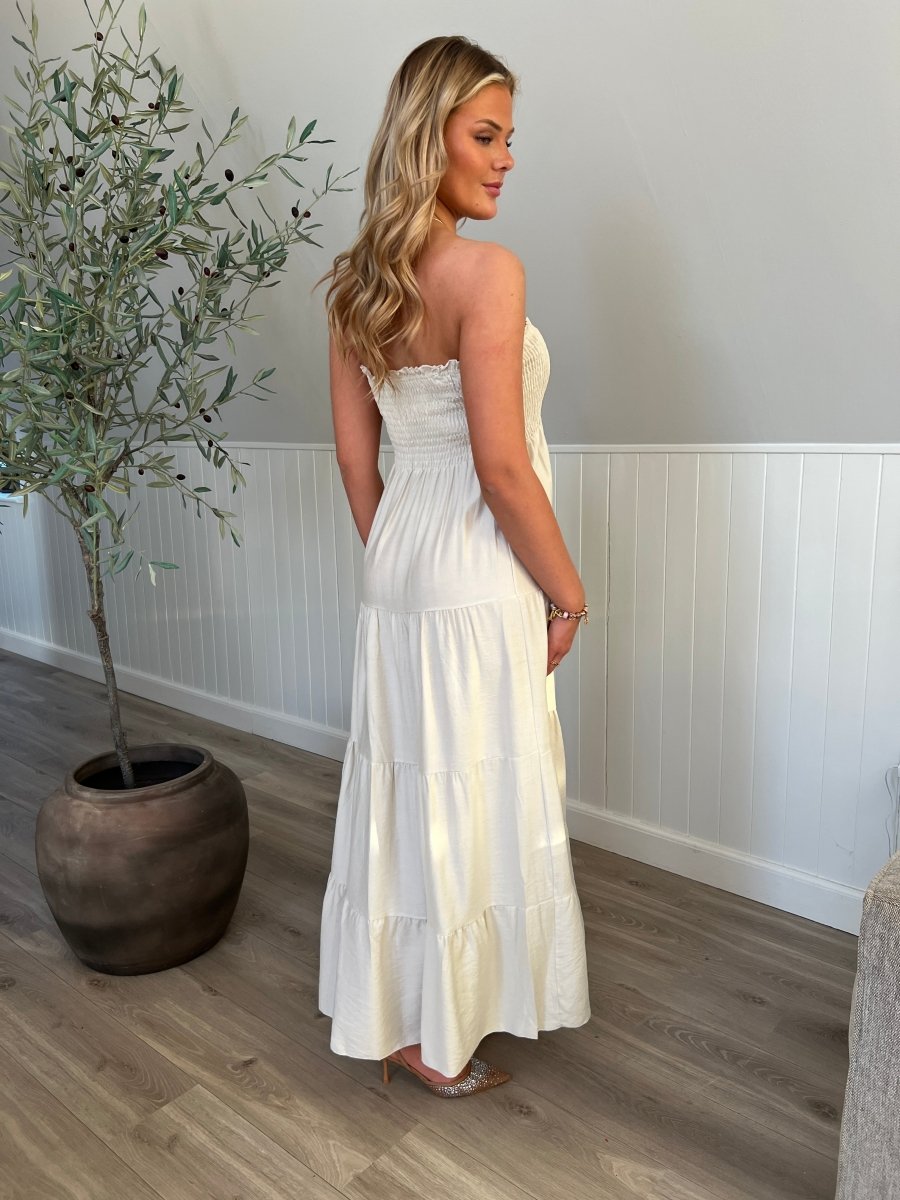 Syma beige summer dress - Aaberg DK