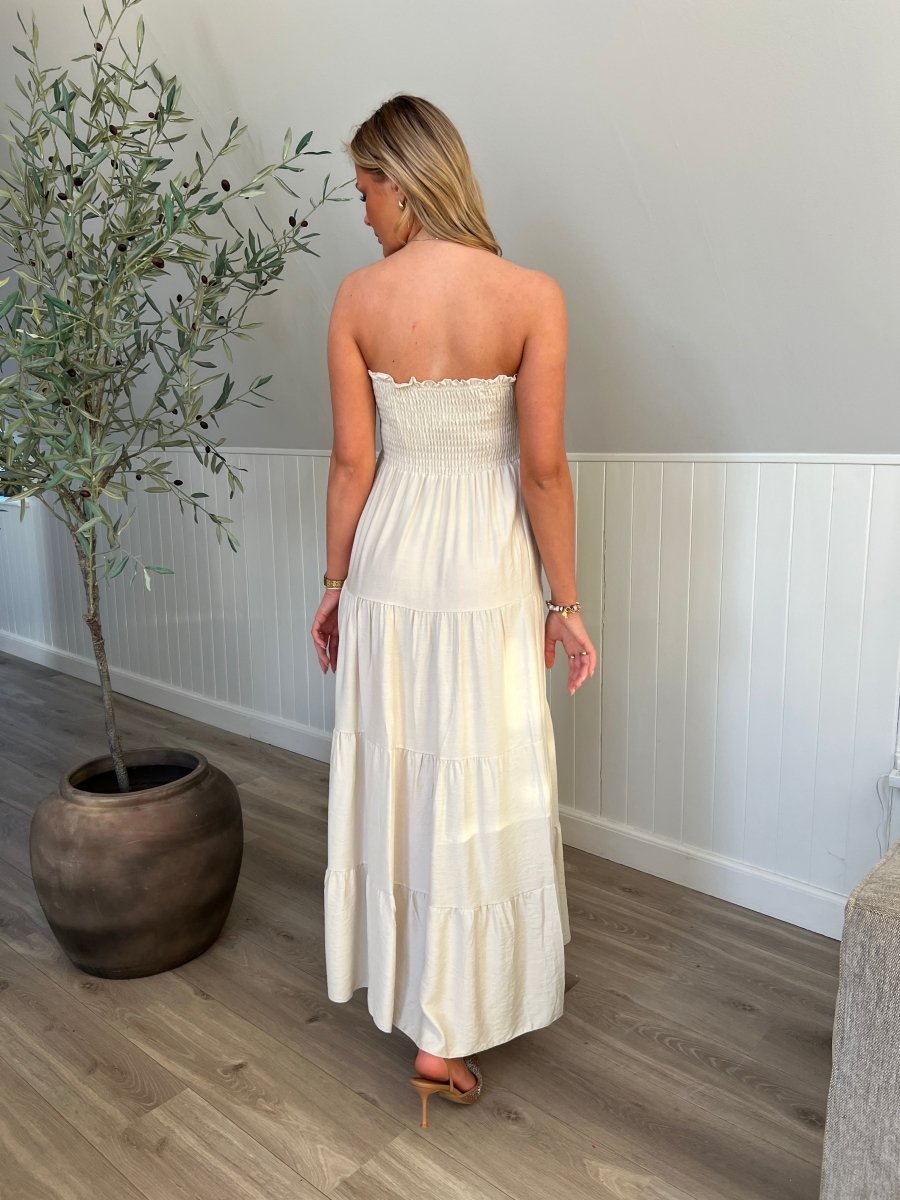 Syma beige summer dress - Aaberg DK