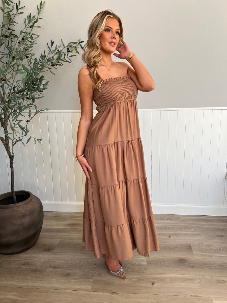 Syma caramel summer dress - Aaberg DK