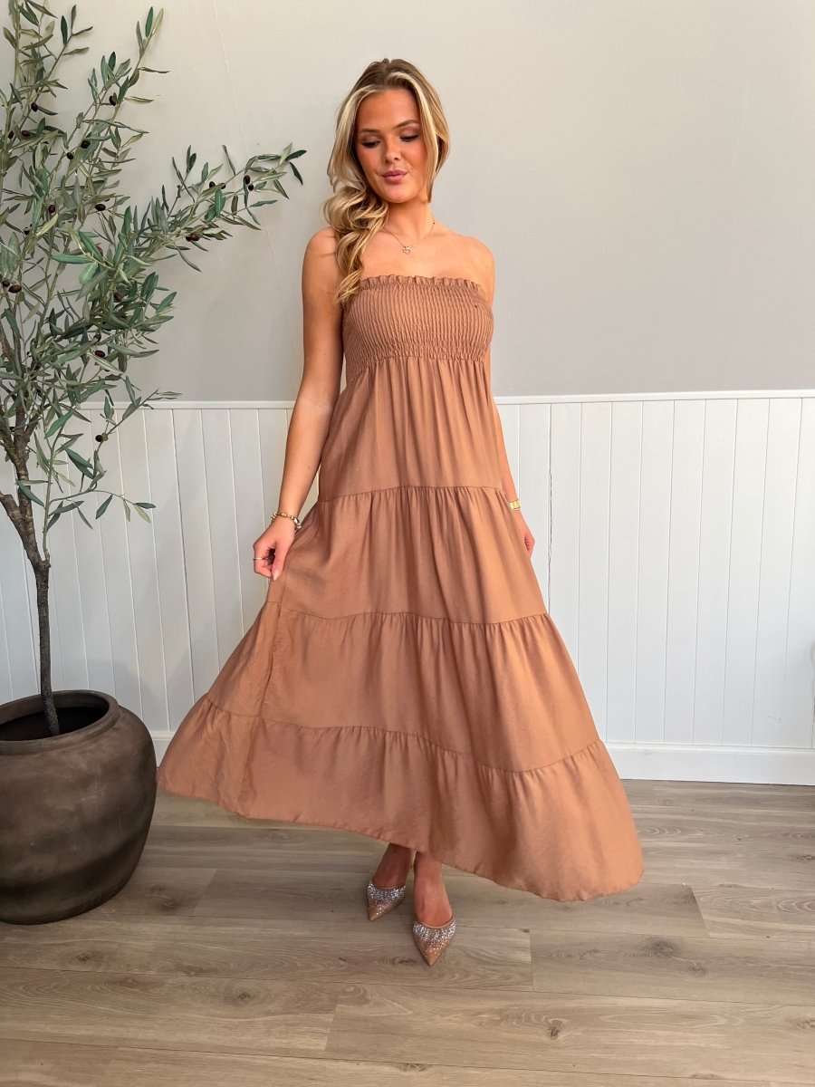 Syma caramel summer dress - Aaberg DK