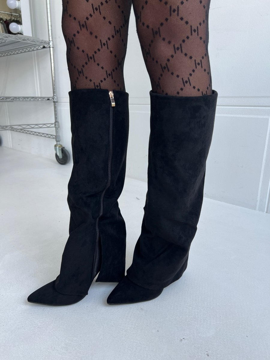 Todzi black folded boots - Aaberg DK