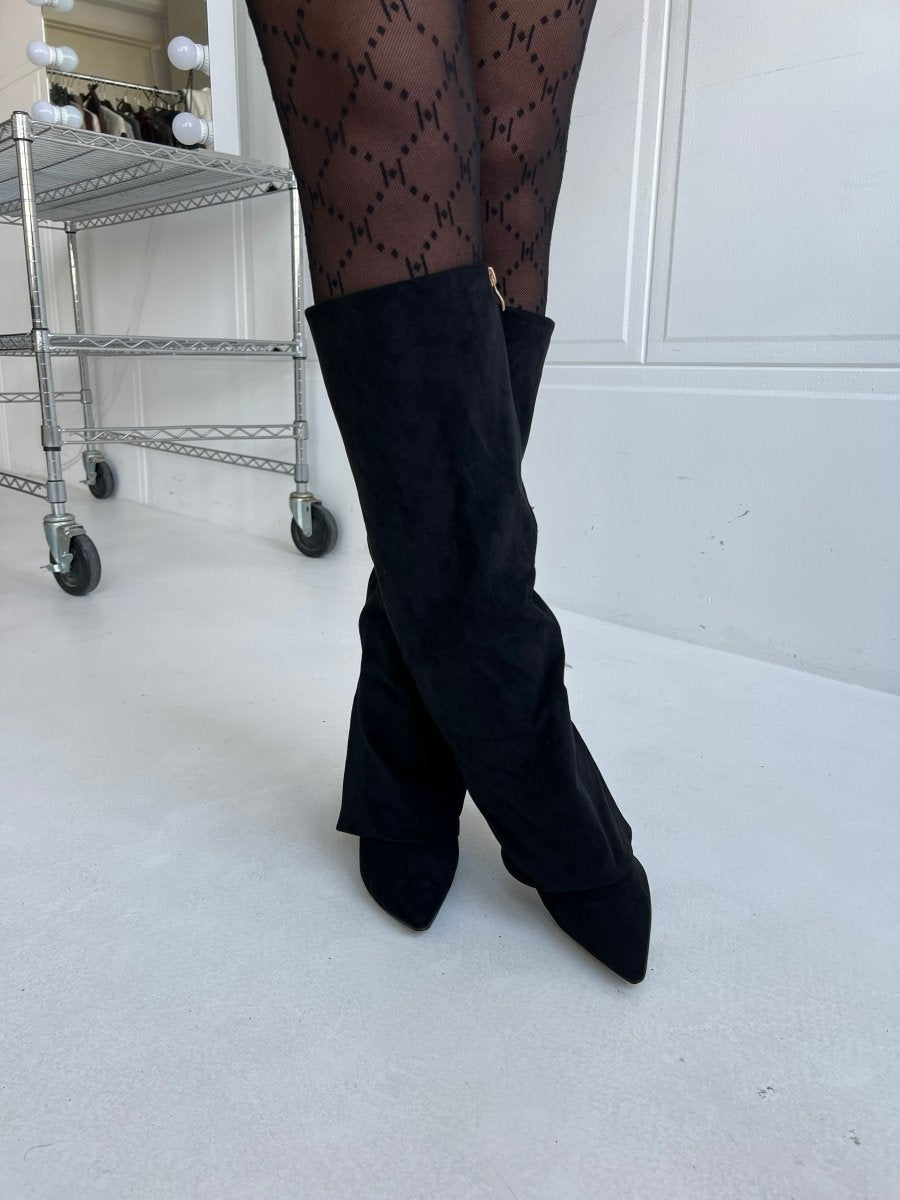 Todzi black folded boots - Aaberg DK