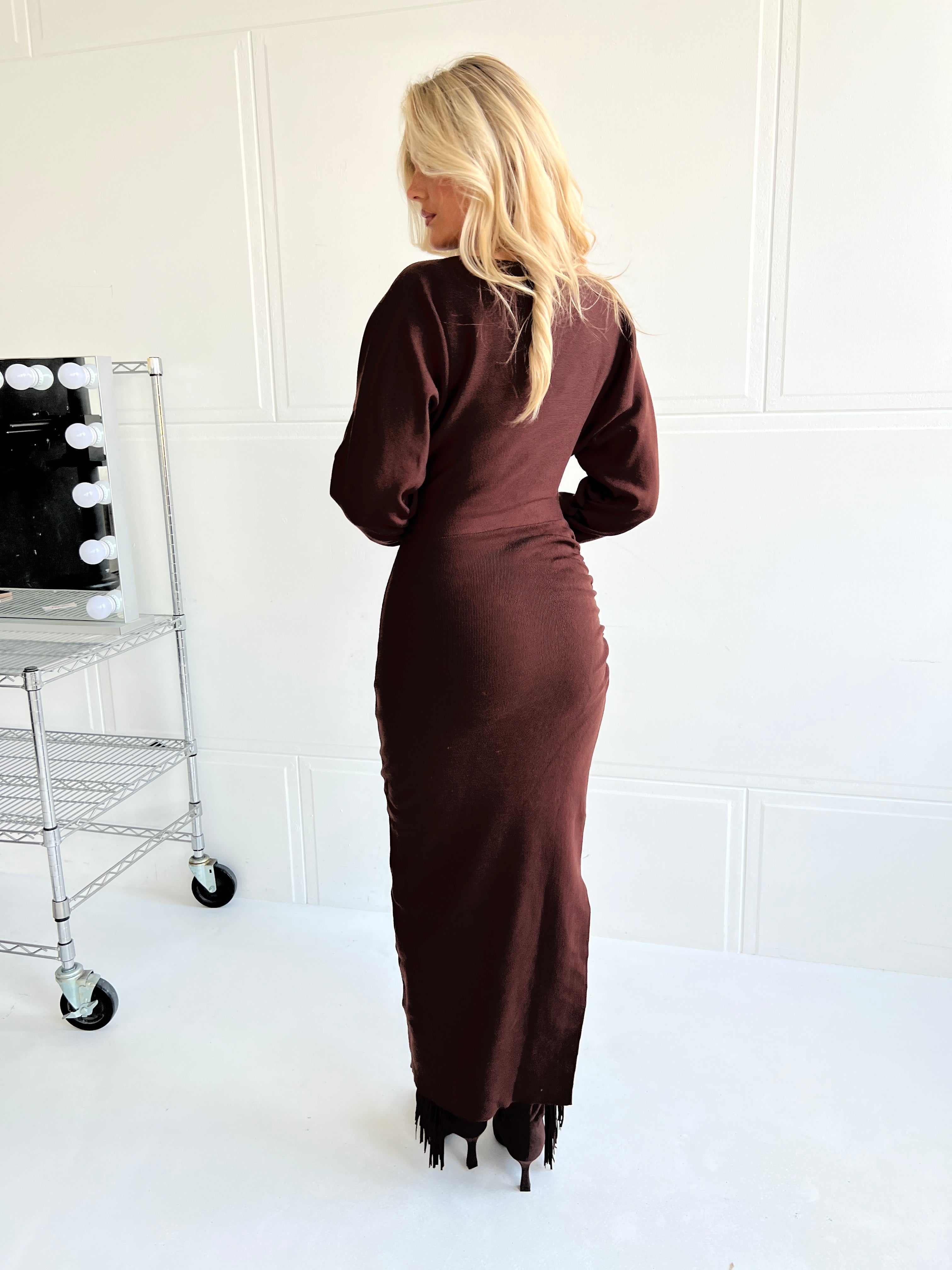 Copperose darkbrown knit dress