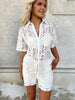 Eight Luxe creme lace blouse