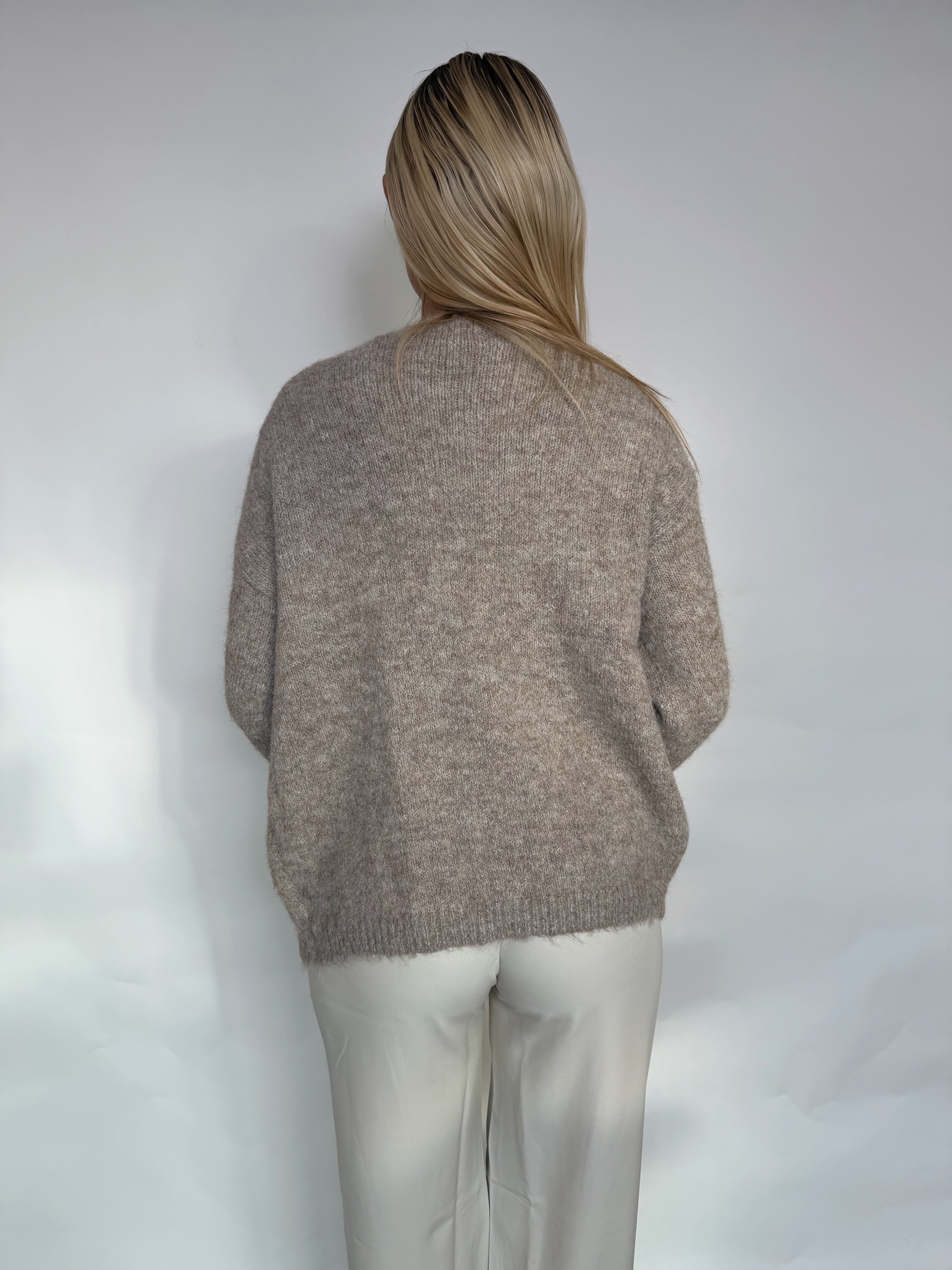 Emmash taupe oversized cardigan