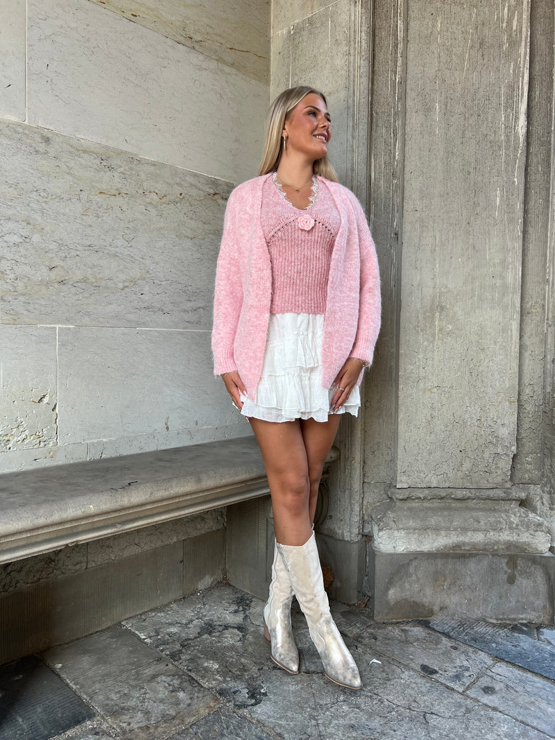 Azaka light pink cardigan (5845)