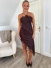LAYLA brown satin dress