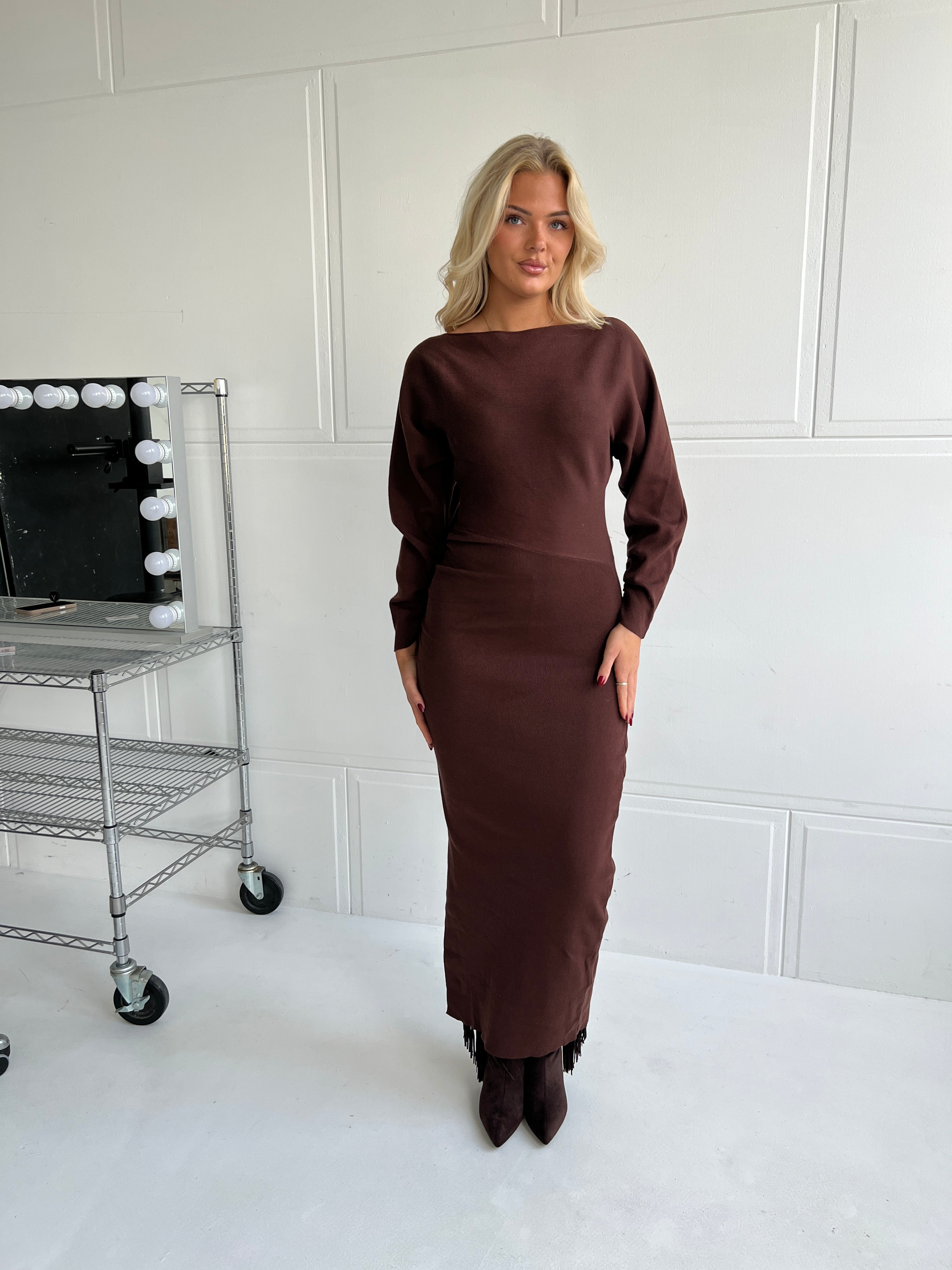 Copperose darkbrown knit dress