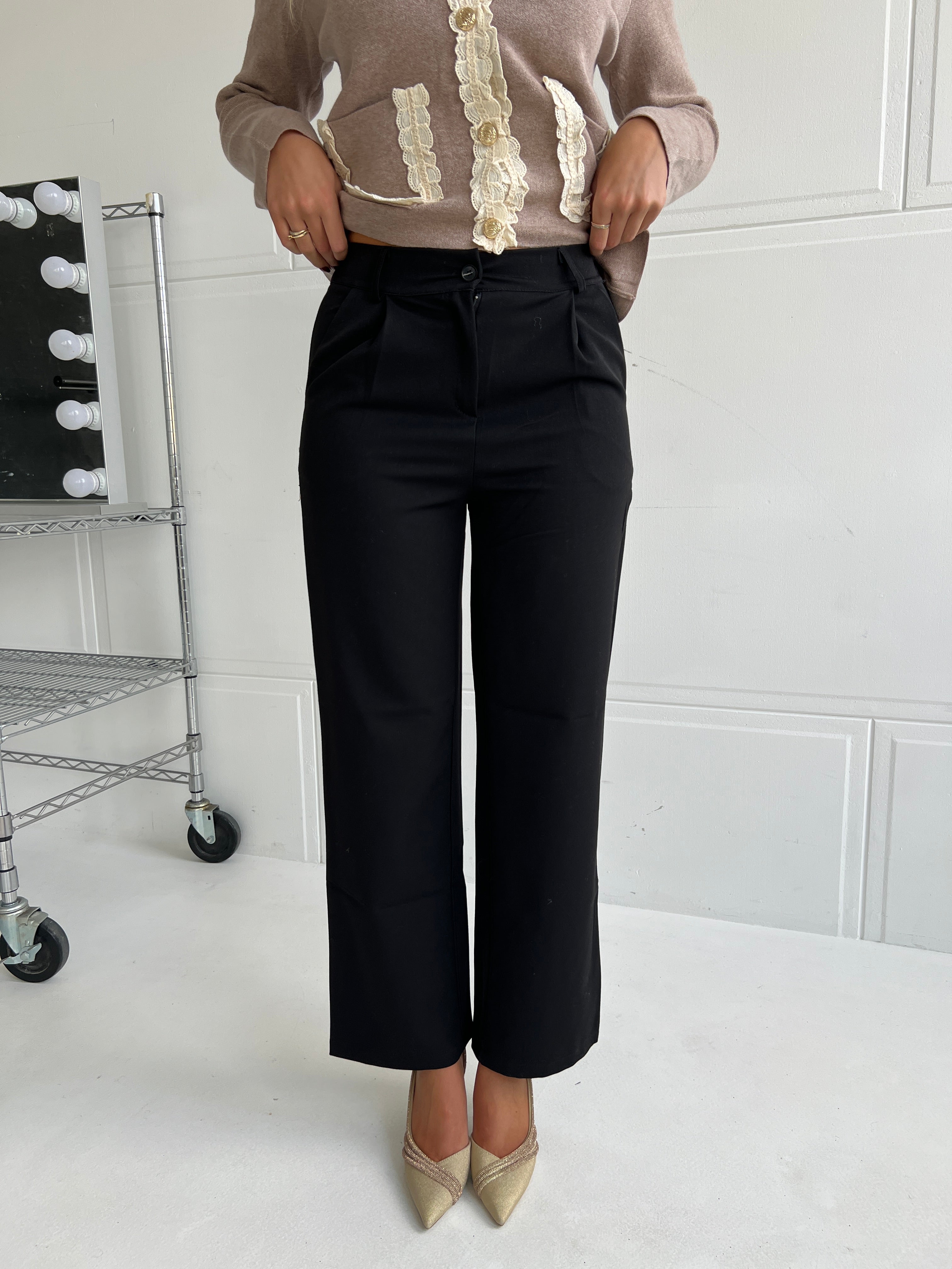 Laf'ee black long trousers fra webshoppen Aaberg Copenhagen