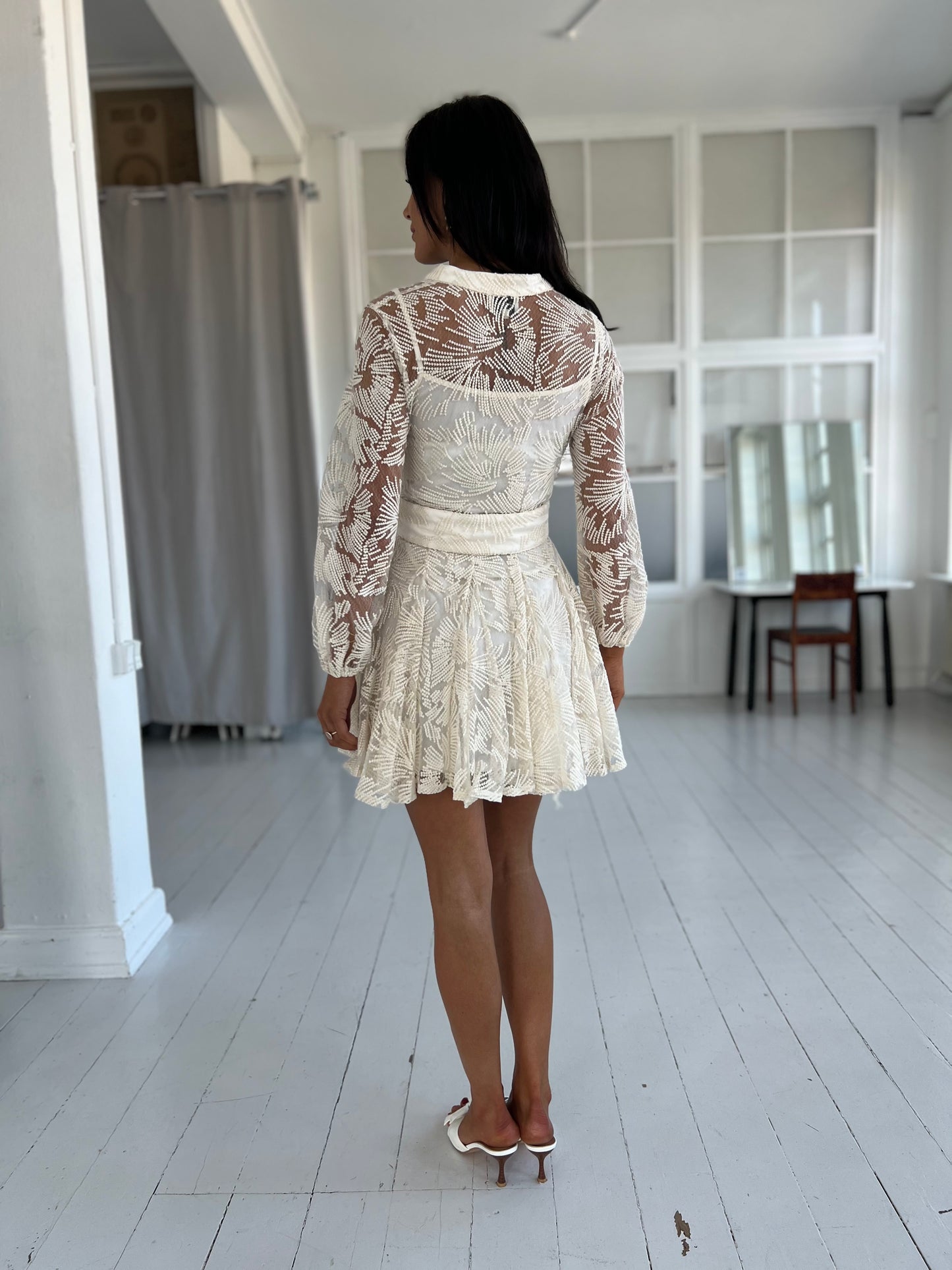 Choklate ecru lace dress (0960)