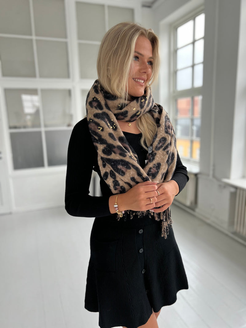 Moon leopard scarf (2350). Aaberg Copenhagen