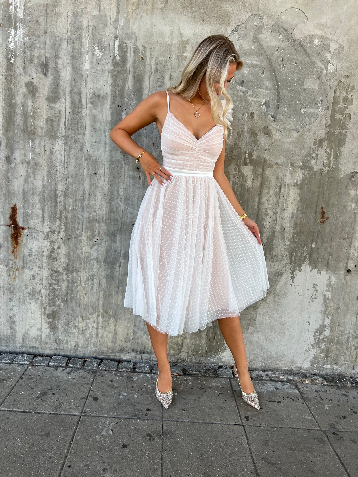 Soky white tulle dress (3377)