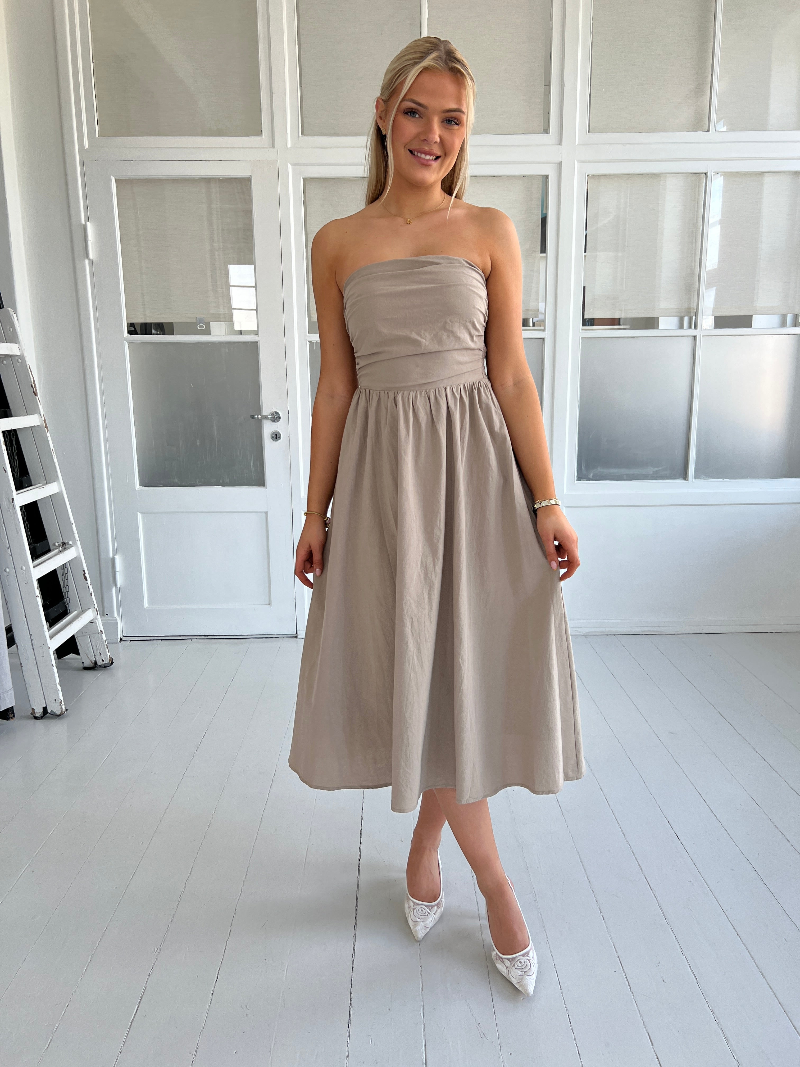 Eight luxe taupe dress
