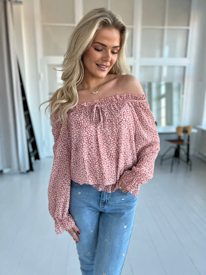 Latino rosa flower blouse (9039)